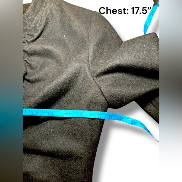 Tabitha  Women's Anthropologie Black Ruffle Short  Jacket Blazer Wool Blend Sz 6 - Picture 5 of 7